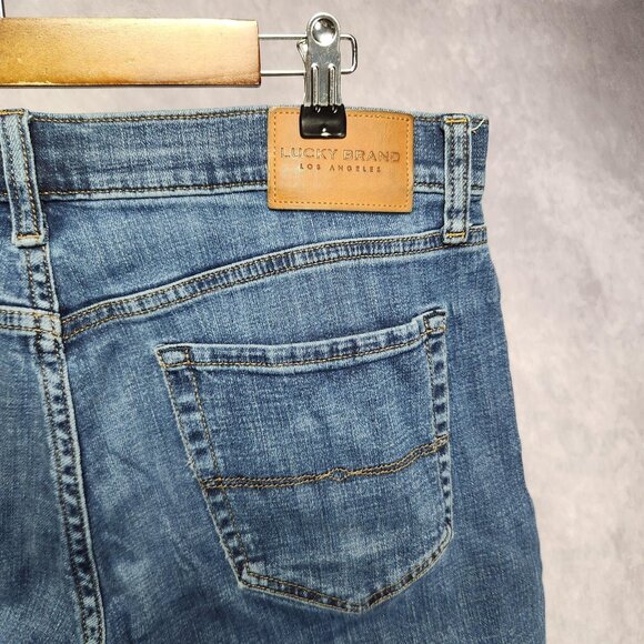 Lucky Brand 121 Slim Straight Jeans Mens 34x32 Blue Denim Stretch Classic Casual - Picture 6 of 16